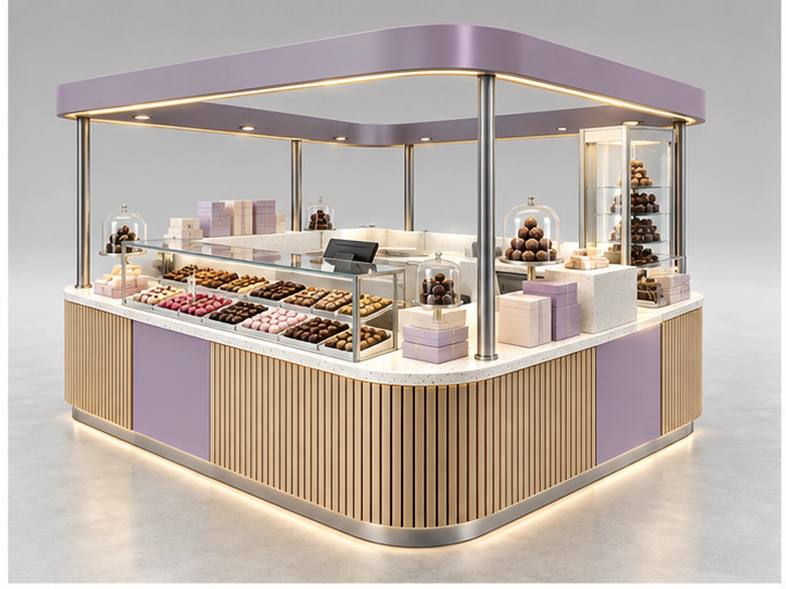 Seasonal Chocolate Booth with Flexible Merchandising main three-quarter product view