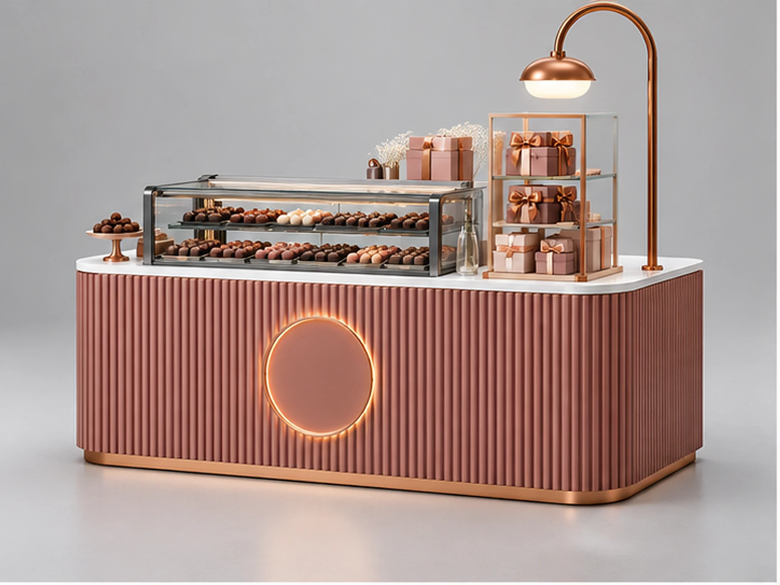 Small Chocolate Counter with Gift Packaging Area main three-quarter product view