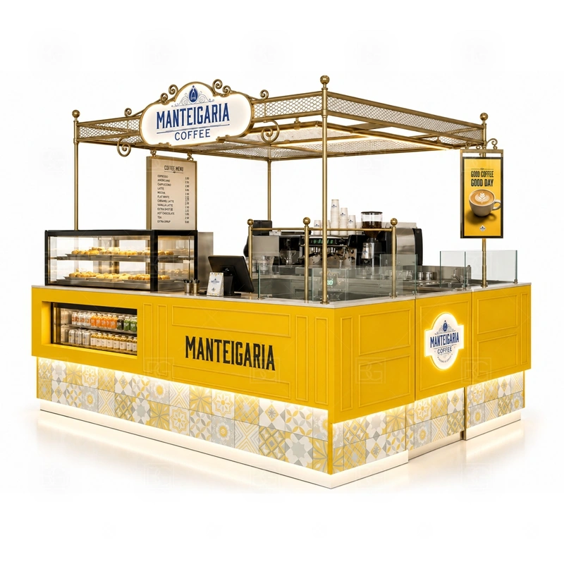 Coffee Kiosk Price and Custom Design with custom design details, production planning, brand signage, and export-ready manufacturing shown in the coffee kiosk price and custom design product photos for coffee and beverage retail
