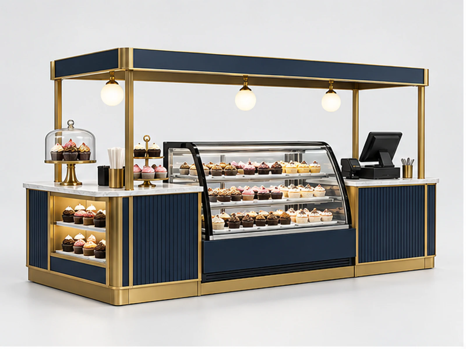 Small Cupcake Booth with POS and Storage main three-quarter product view
