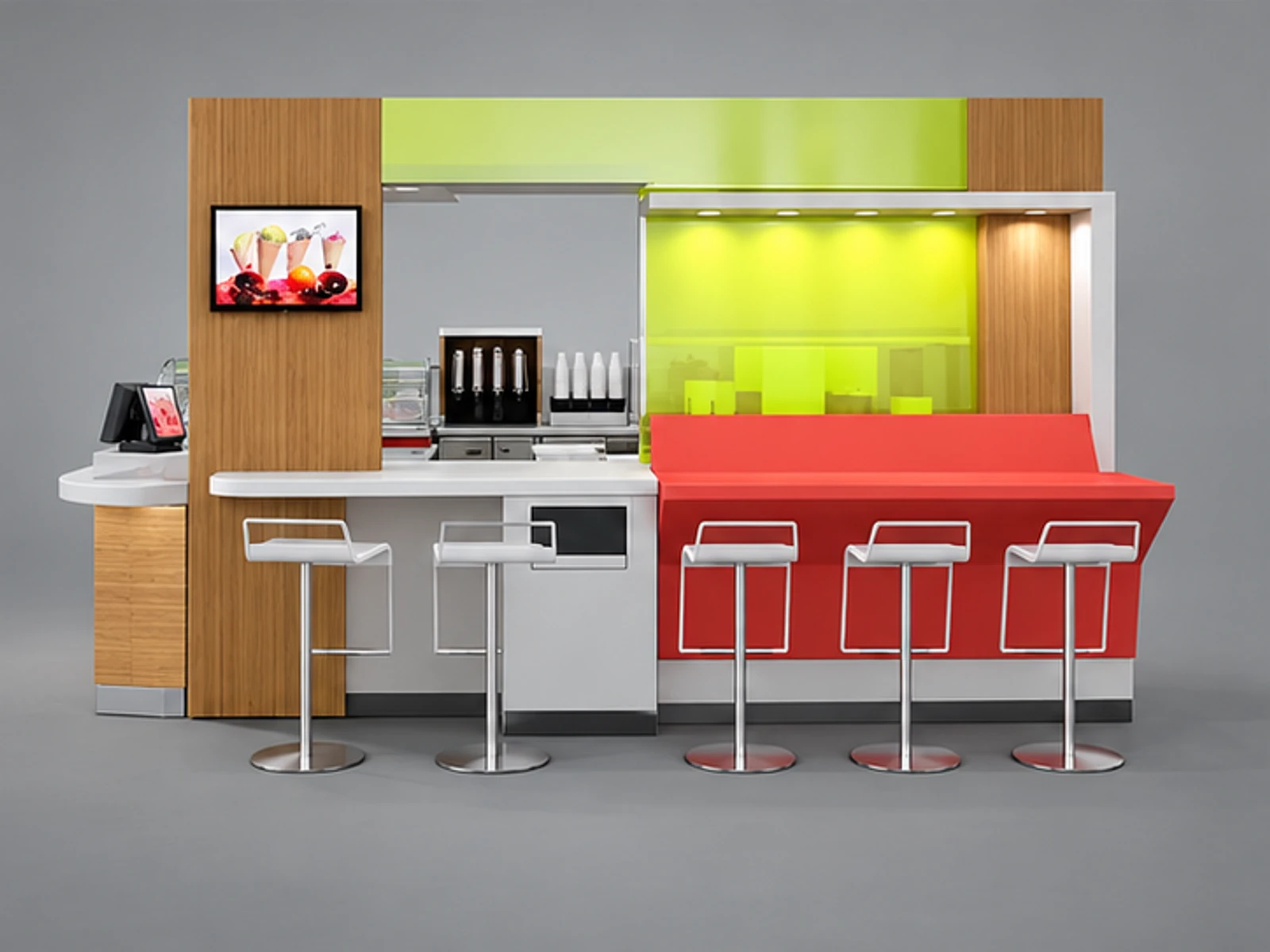 Hot Selling Frozen Yogurt Display Stand & Ice Cream Display Stand for Sale customer-facing service and display view
