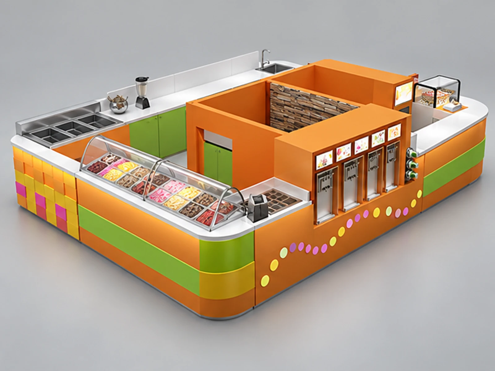 Frozen Yogurt Kiosk product design 9 for self-serve froyo kiosk