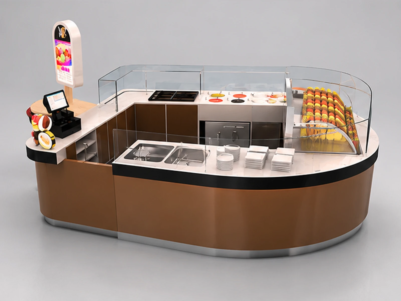 Special shape yogurt stand | popsicles display kiosk customer-facing service and display view