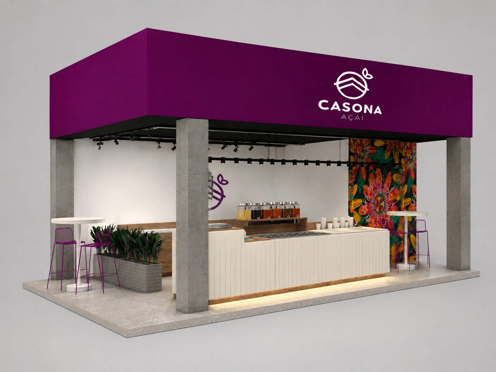 4m by 2.5m ice cream booth|frozen yogurt counter used in mall — overall kiosk design