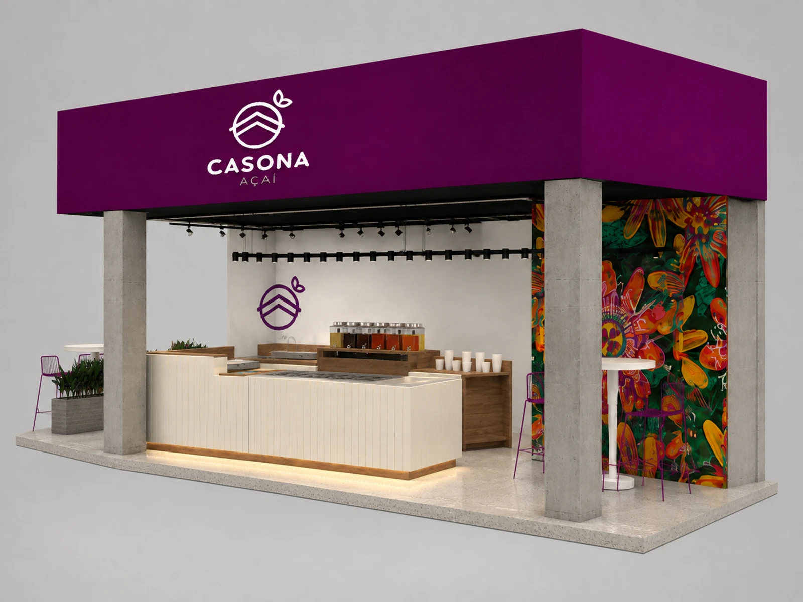 4m by 2.5m ice cream booth|frozen yogurt counter used in mall — alternate counter perspective