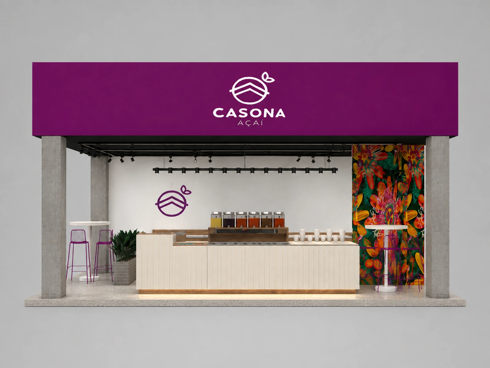 4m by 2.5m ice cream booth|frozen yogurt counter used in mall — additional service-side perspective