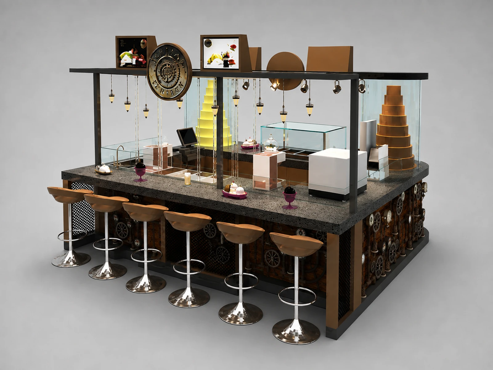 Custom Ice Cream Booth for Food Retail Counter | Popsicle Display Counter for Sale — alternate counter perspective