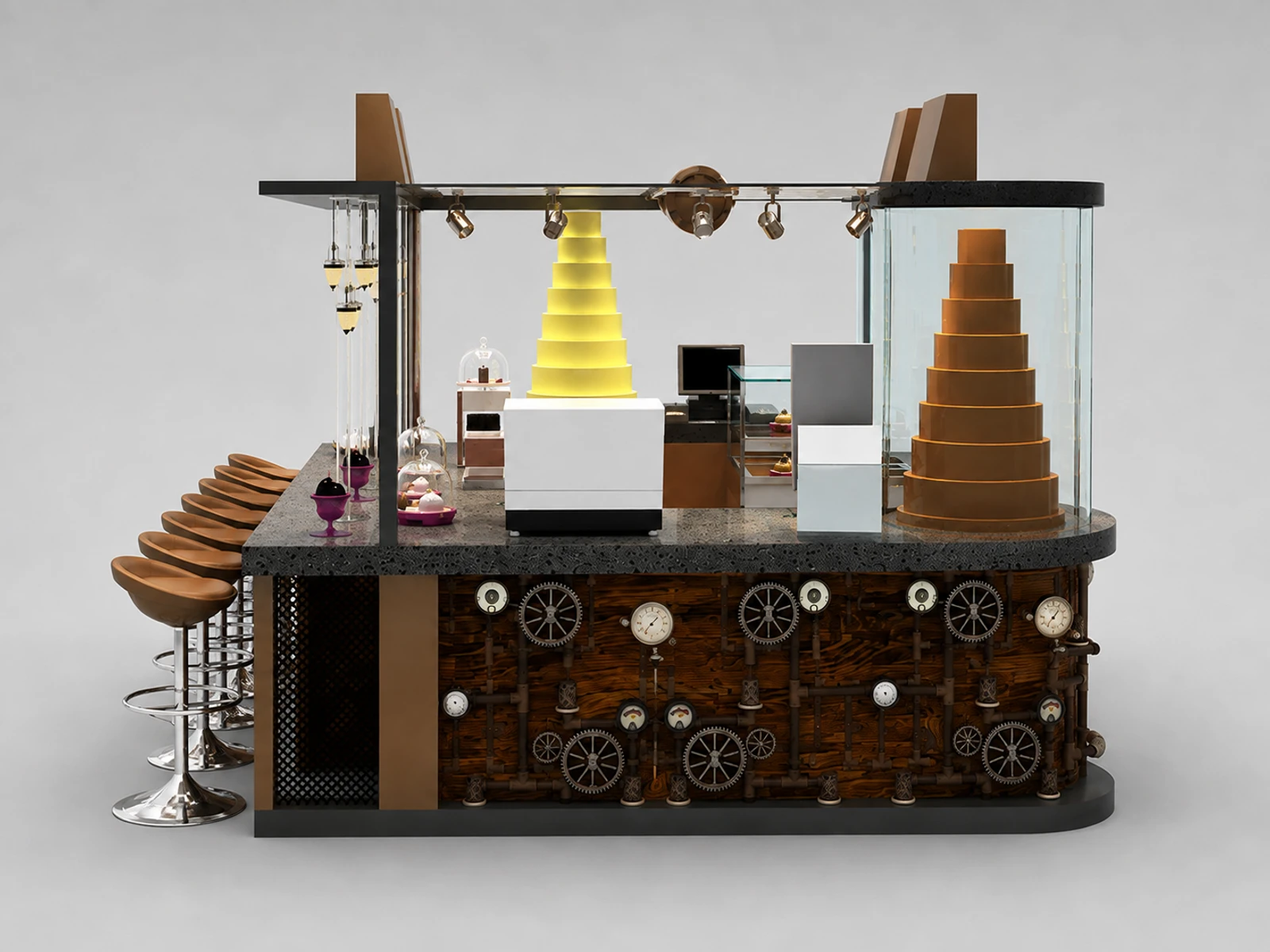 Custom Ice Cream Booth for Food Retail Counter | Popsicle Display Counter for Sale — additional service-side perspective