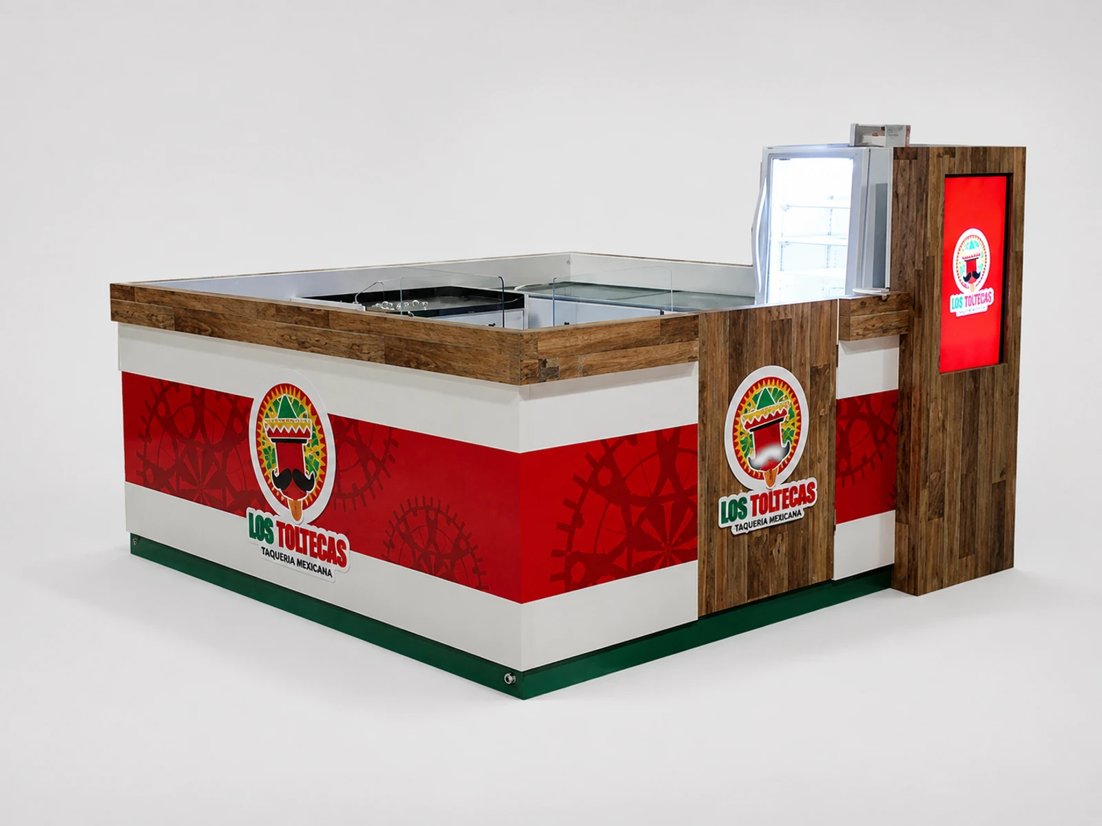 Customized Ice Cream Kiosk & Popsicle Display Cabinet for Gelato Booth in Retail Store — overall kiosk design