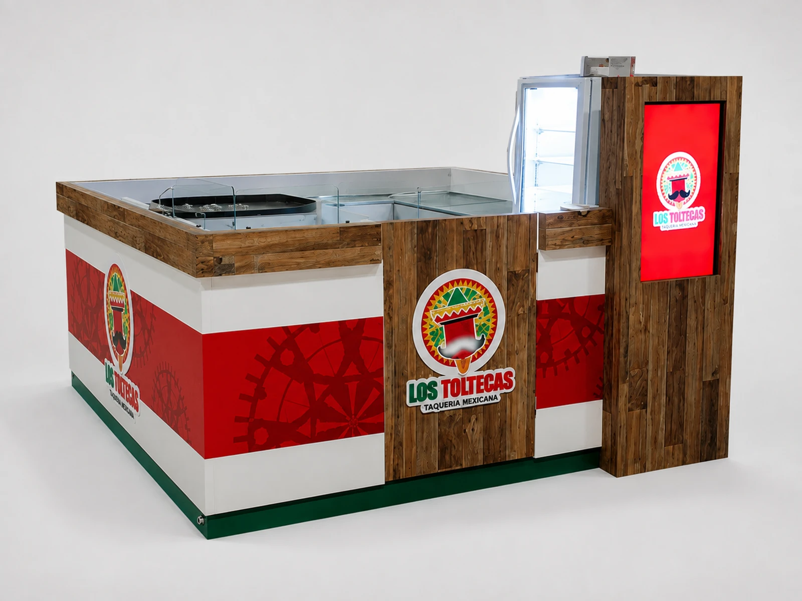 Customized Ice Cream Kiosk & Popsicle Display Cabinet for Gelato Booth in Retail Store — alternate counter perspective