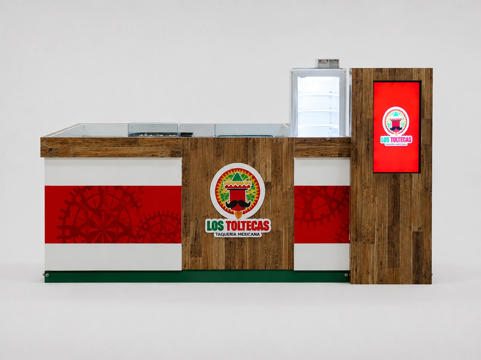 Customized Ice Cream Kiosk & Popsicle Display Cabinet for Gelato Booth in Retail Store — additional service-side perspective