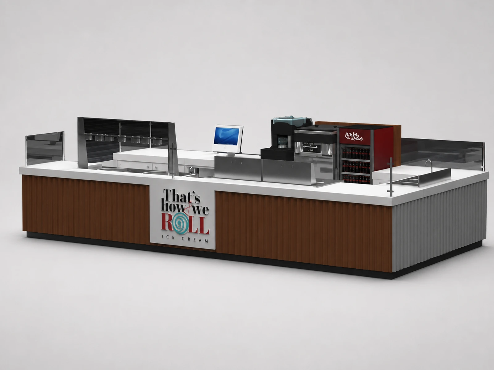 Factory Price Ice Cream Kiosk Retail Food Stand | Portable Frozen Yogurt Shop in Mall for Sale — overall kiosk design
