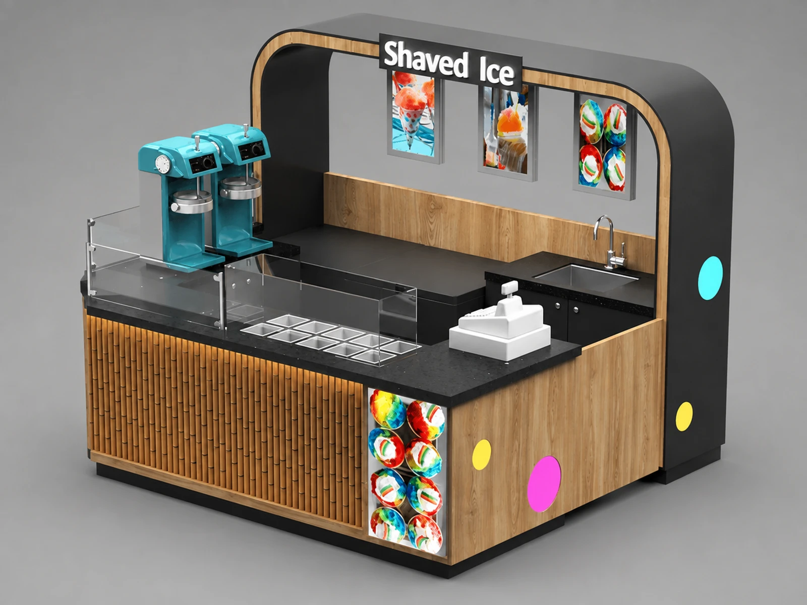 Fantastic shaved ice kiosk design ice cream cone booth used in mall for sale — overall kiosk design