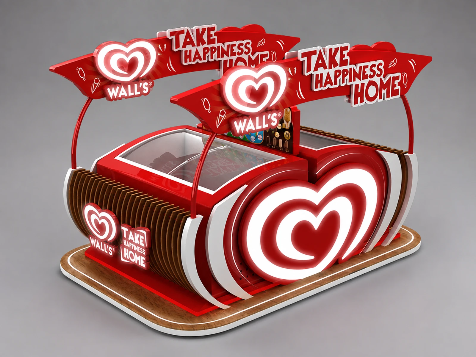 Food Booth Ice Cream Kiosk & Food Display Counter in the Mall for Sale — overall kiosk design