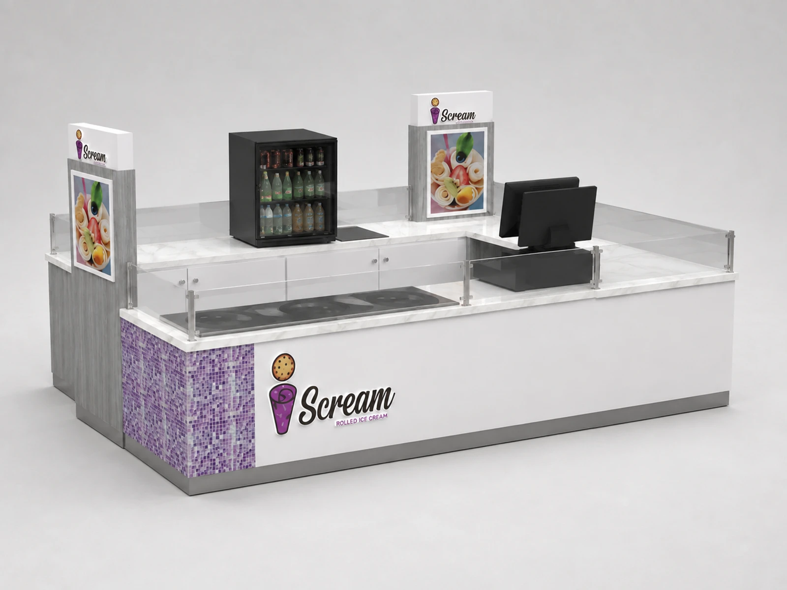 High Quality Ice Cream Kiosk & Ice Cream Counter | Portable Food Stand for Sale — alternate counter perspective