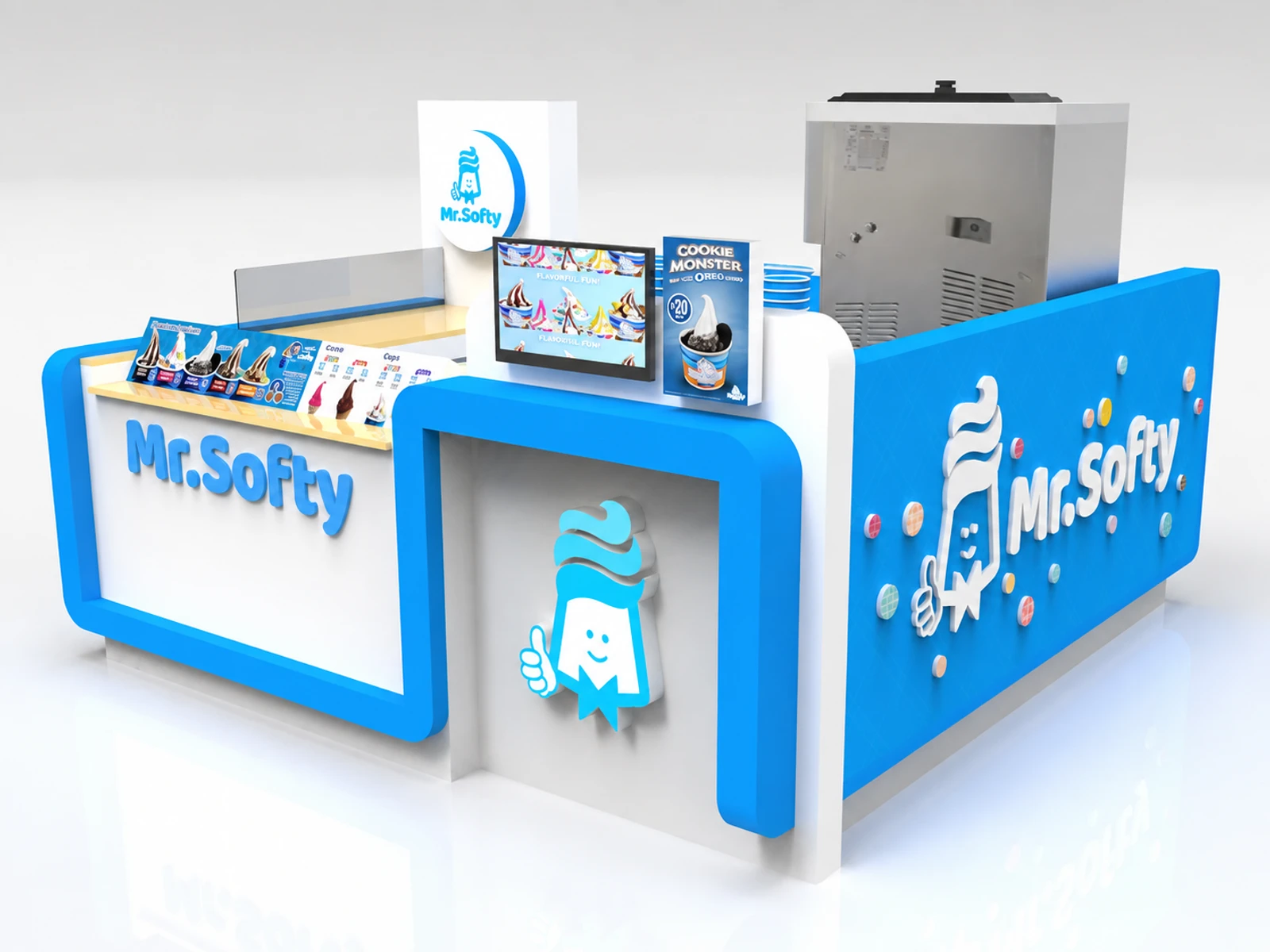 High Quality Ice Cream Kiosk Simple Retail Food Kiosk — overall kiosk design