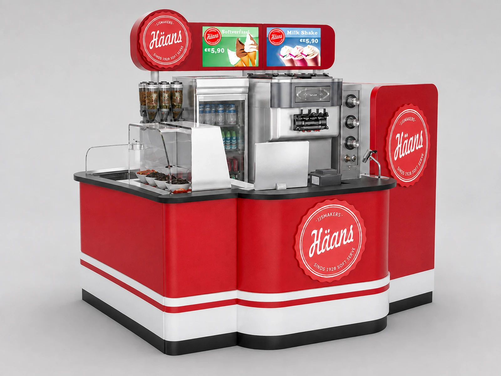 Hot Sell Ice Cream Kiosk & Gelato Display Cabinet Bubble Tea Bar Counter for Supplier — alternate counter perspective