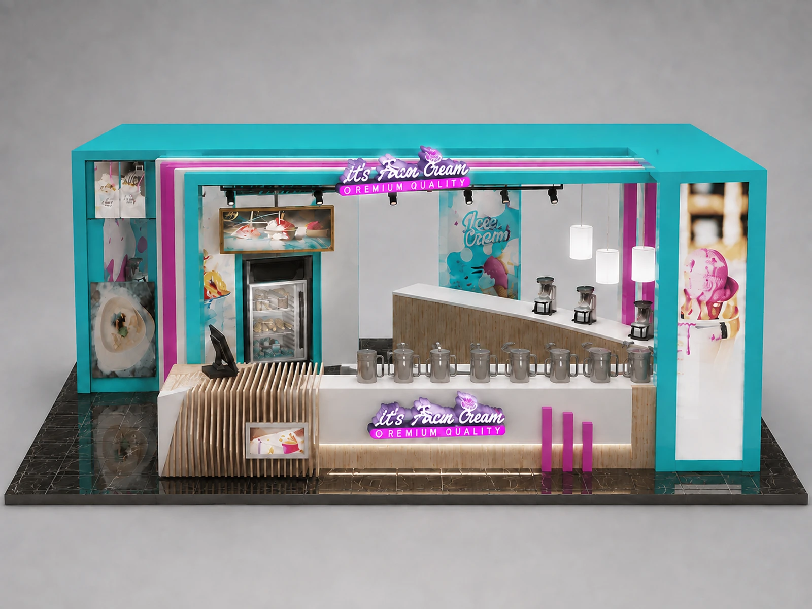 Hot Selling Gelato Kiosk & Ice Cream Display Stand for Sale — alternate counter perspective