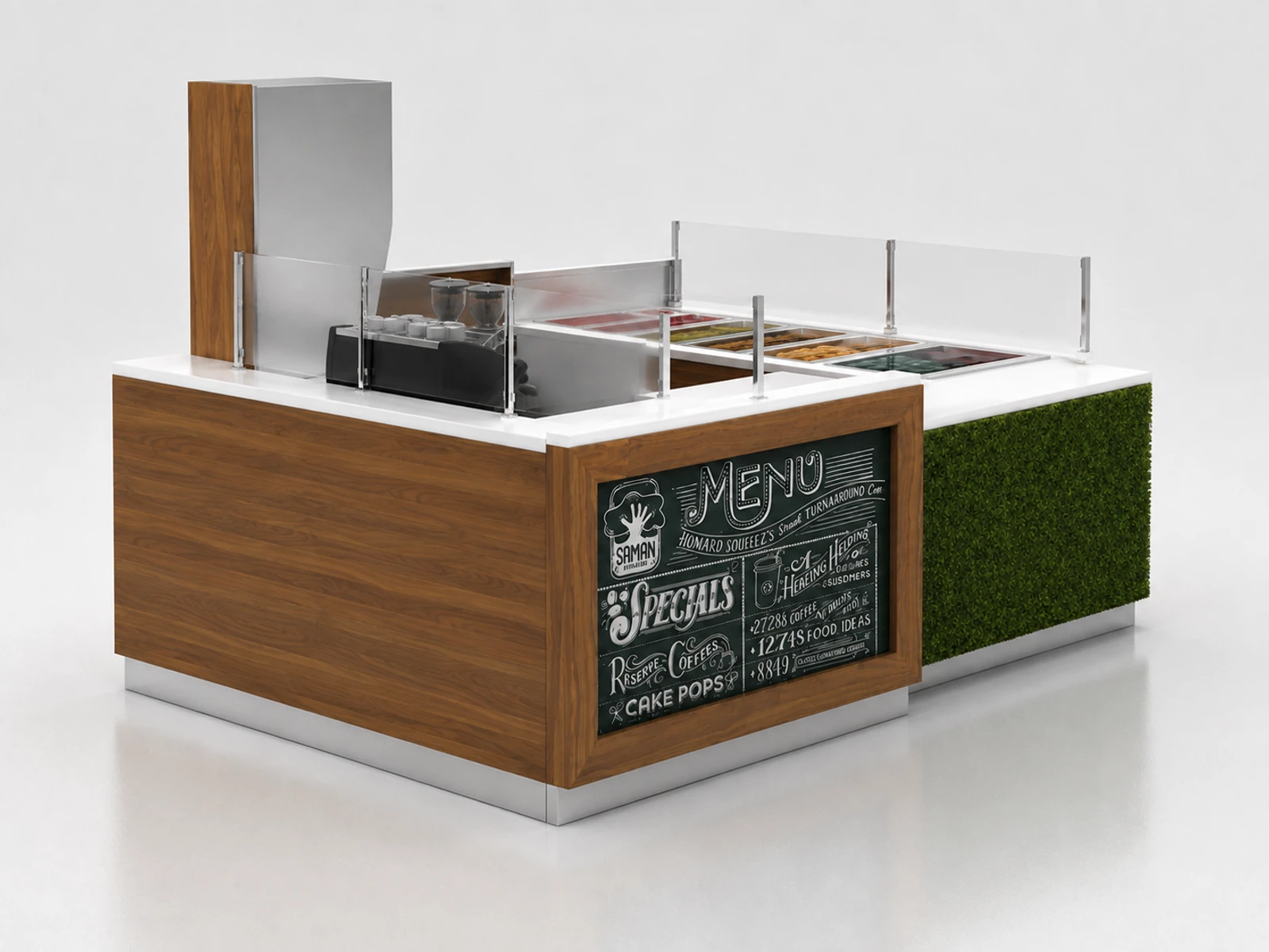 Hot Selling Ice Cream Kiosk & Yogurt Display Counter for Gelato Booth for Sale — additional service-side perspective