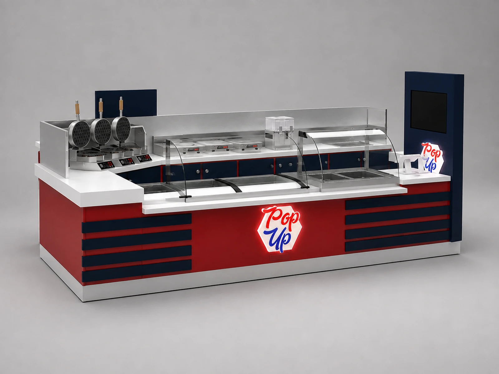 Ice cream display cabinet | hot sale for gelato kiosk — alternate counter perspective