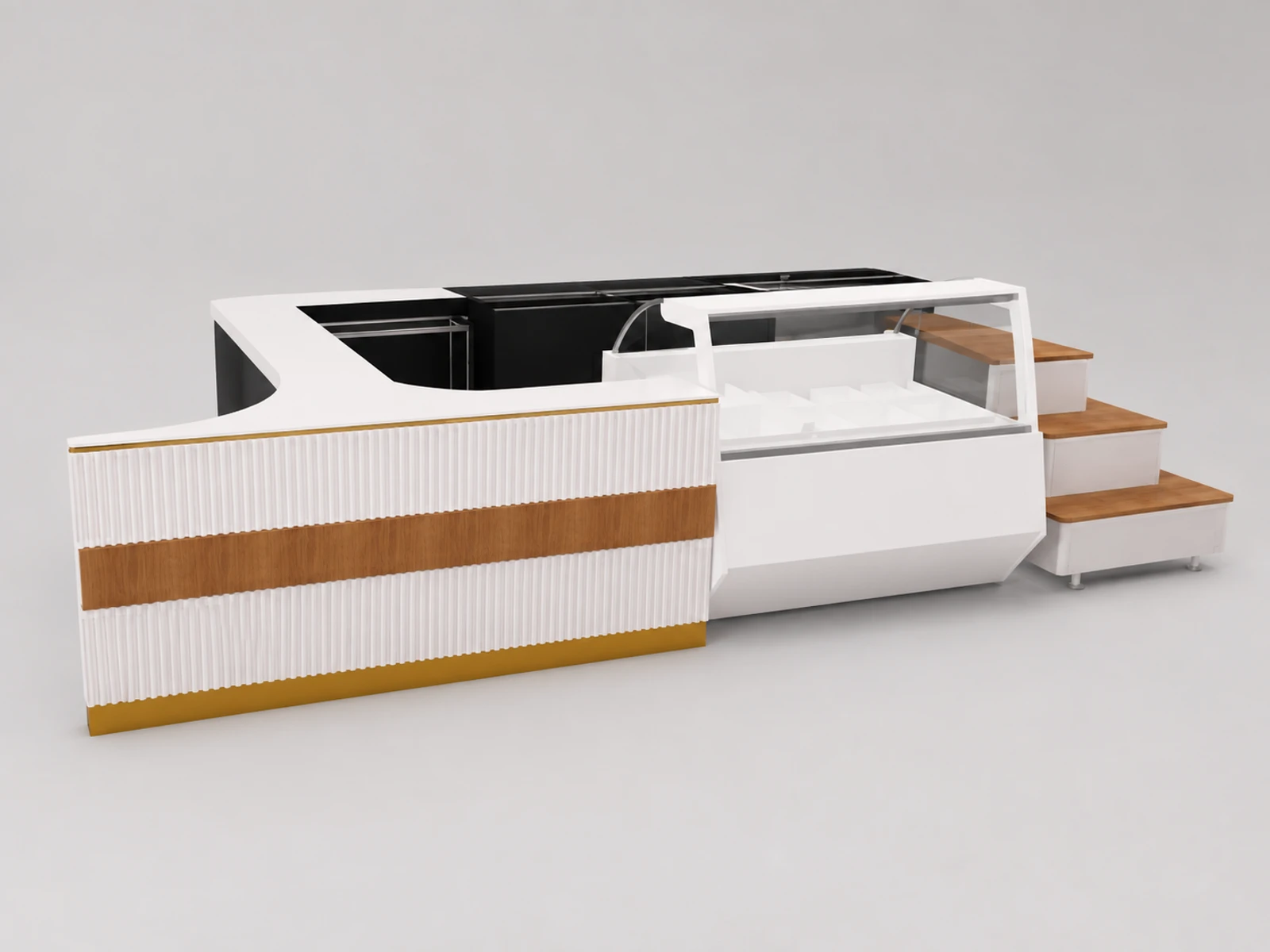 Ice Cream Roll Retail Kiosk Shop Display Cake Counter Furniture — overall kiosk design