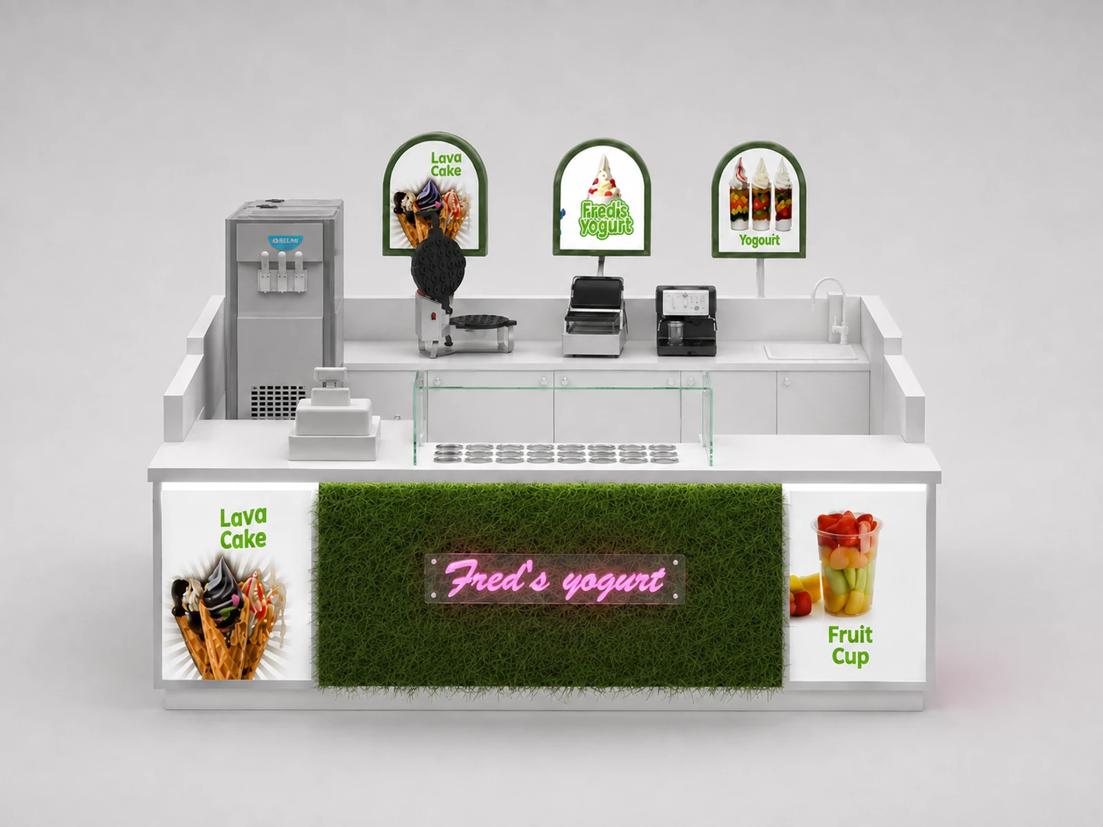 Most Popular Yougurt Ice Cream Display Stand To Romania Shopping Mall — additional service-side perspective