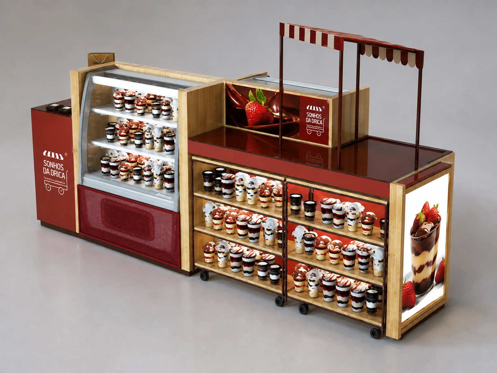 New Custom Ice Cream Cups Booth Haagen- dazs Retail Kiosk — alternate counter perspective
