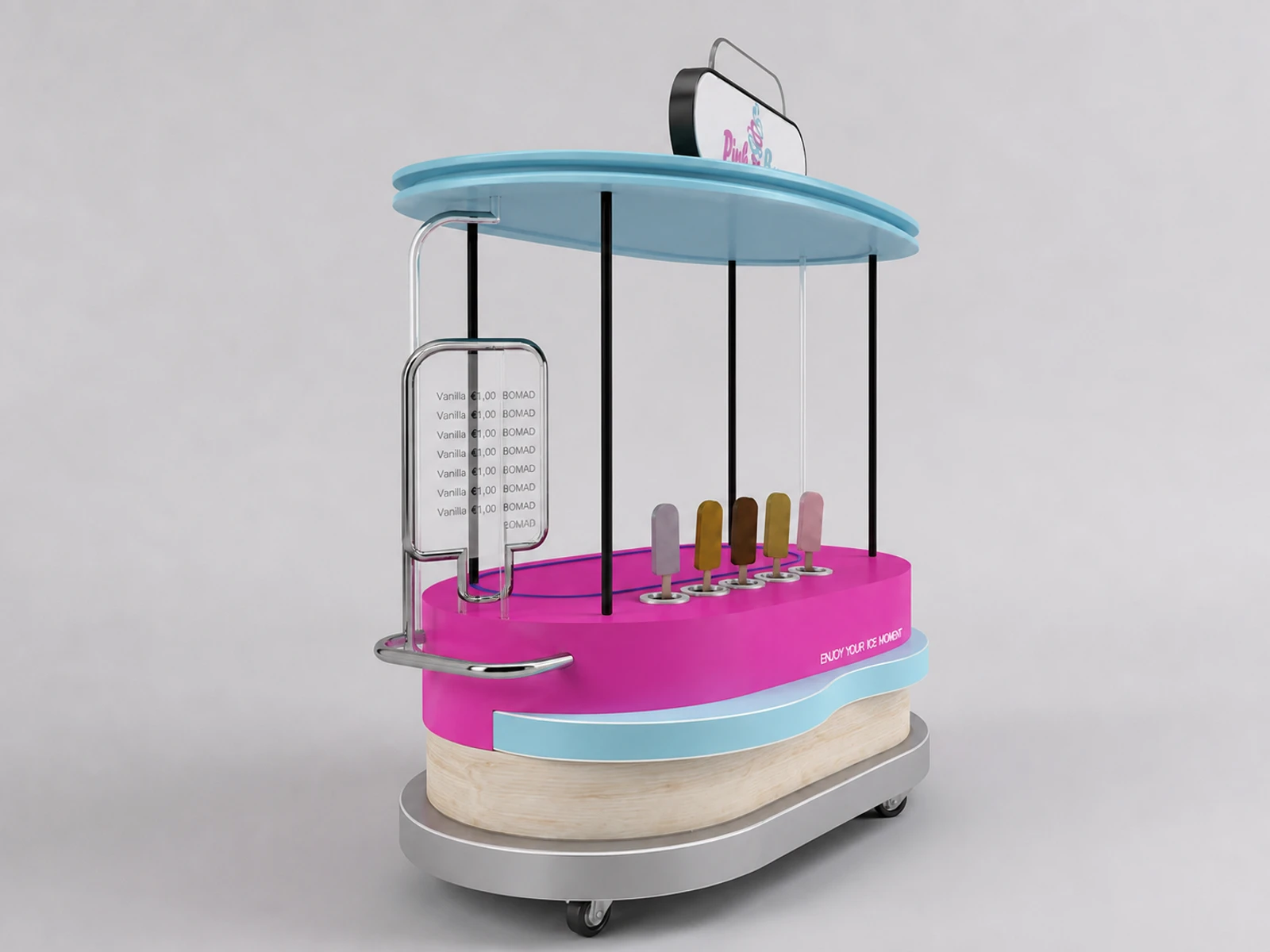 Popsicle Mobile Kiosk Ice Cream Snack Bar Removable Popsicle Vendor — overall kiosk design