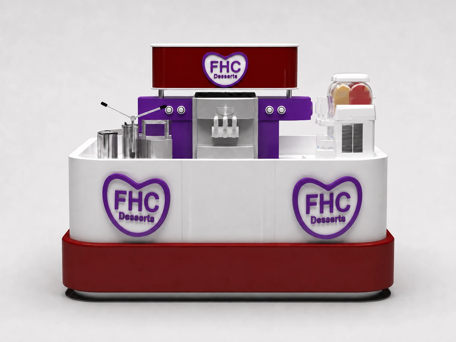 UK 2x2m Shaped Ice Cream Kiosk Small Food Booth Design — additional service-side perspective
