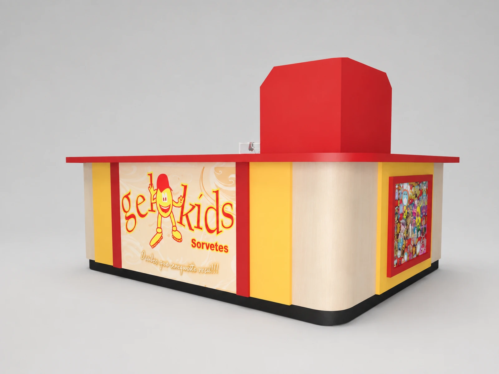 Wholesale Ice Cream Kiosk & Gelato Booth for Sorvete Display Counter for Sale — overall kiosk design