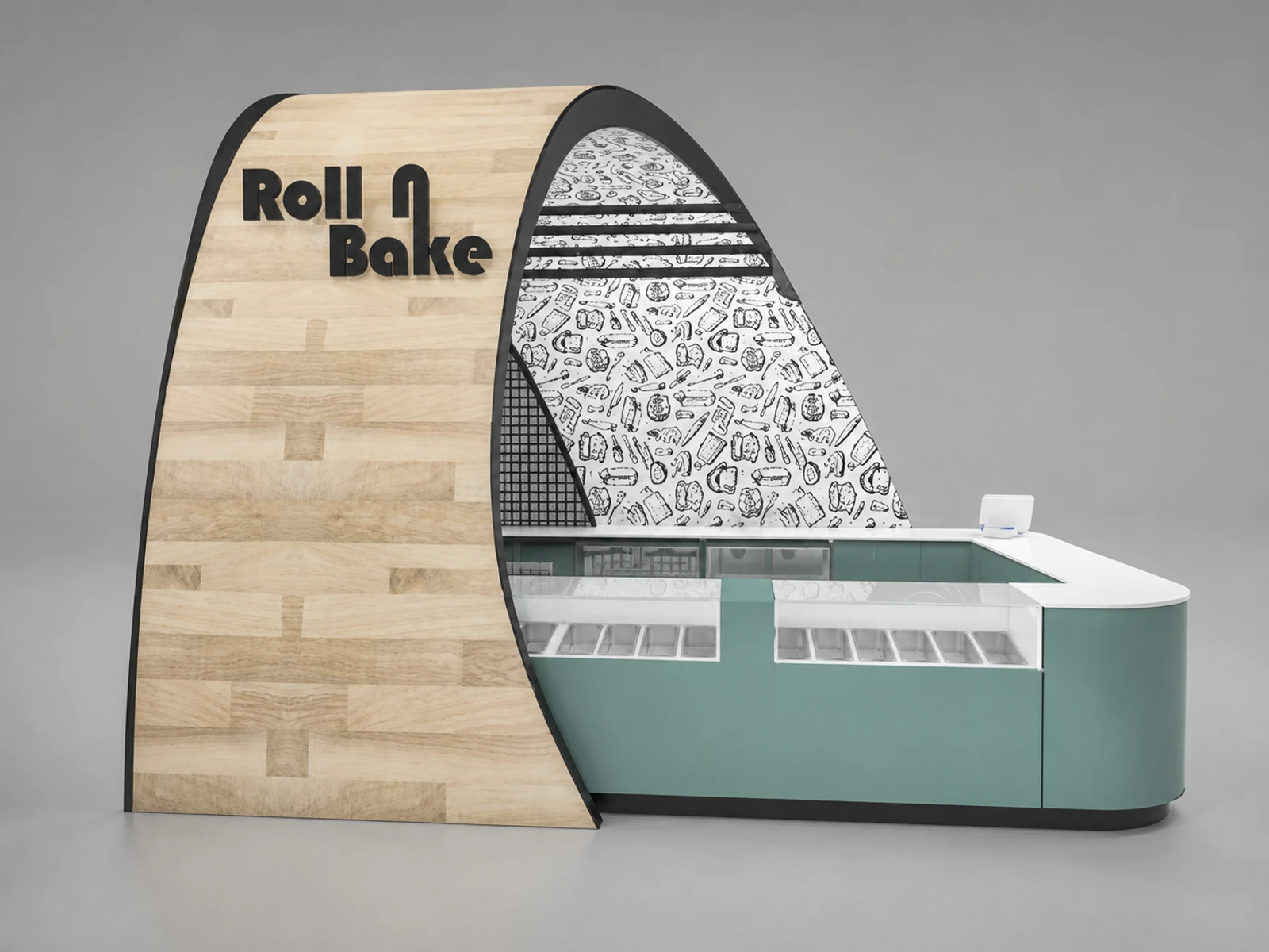 Wholesale Rolling Ice Cream Kiosk Mall Kiosk 3D Design for Sale — overall kiosk design