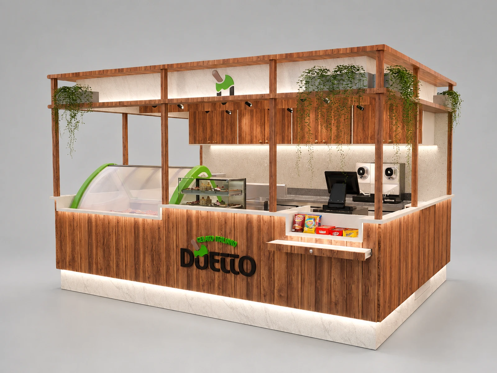 Wooden Ice Cream Booth Custom Ice Cream Booth Design Retail Ice Cream Bar — overall kiosk design