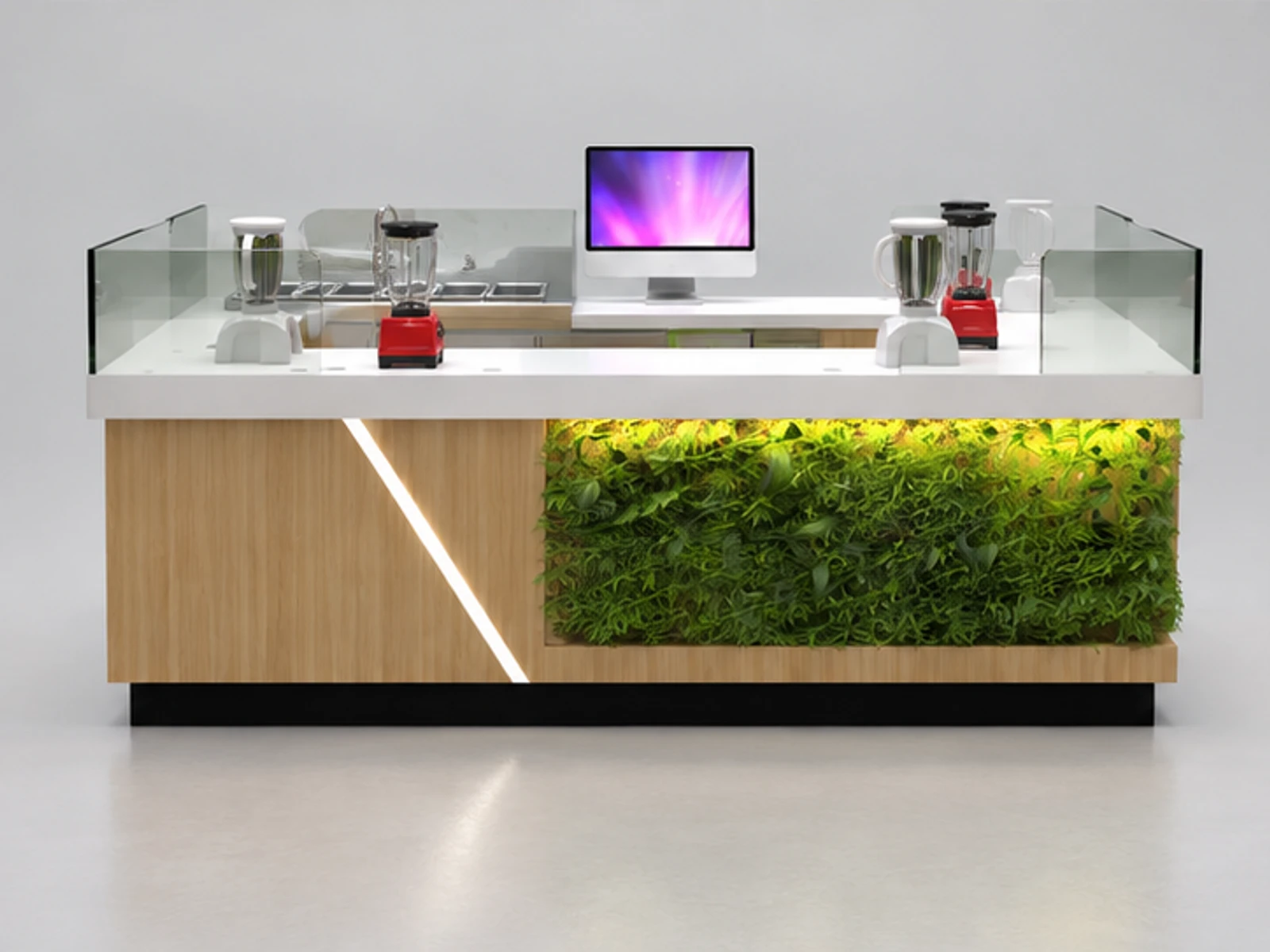 Mango Kiosk | 10*10ft small juice bar in mall portable juice kiosk design for sale customer-facing service and display view