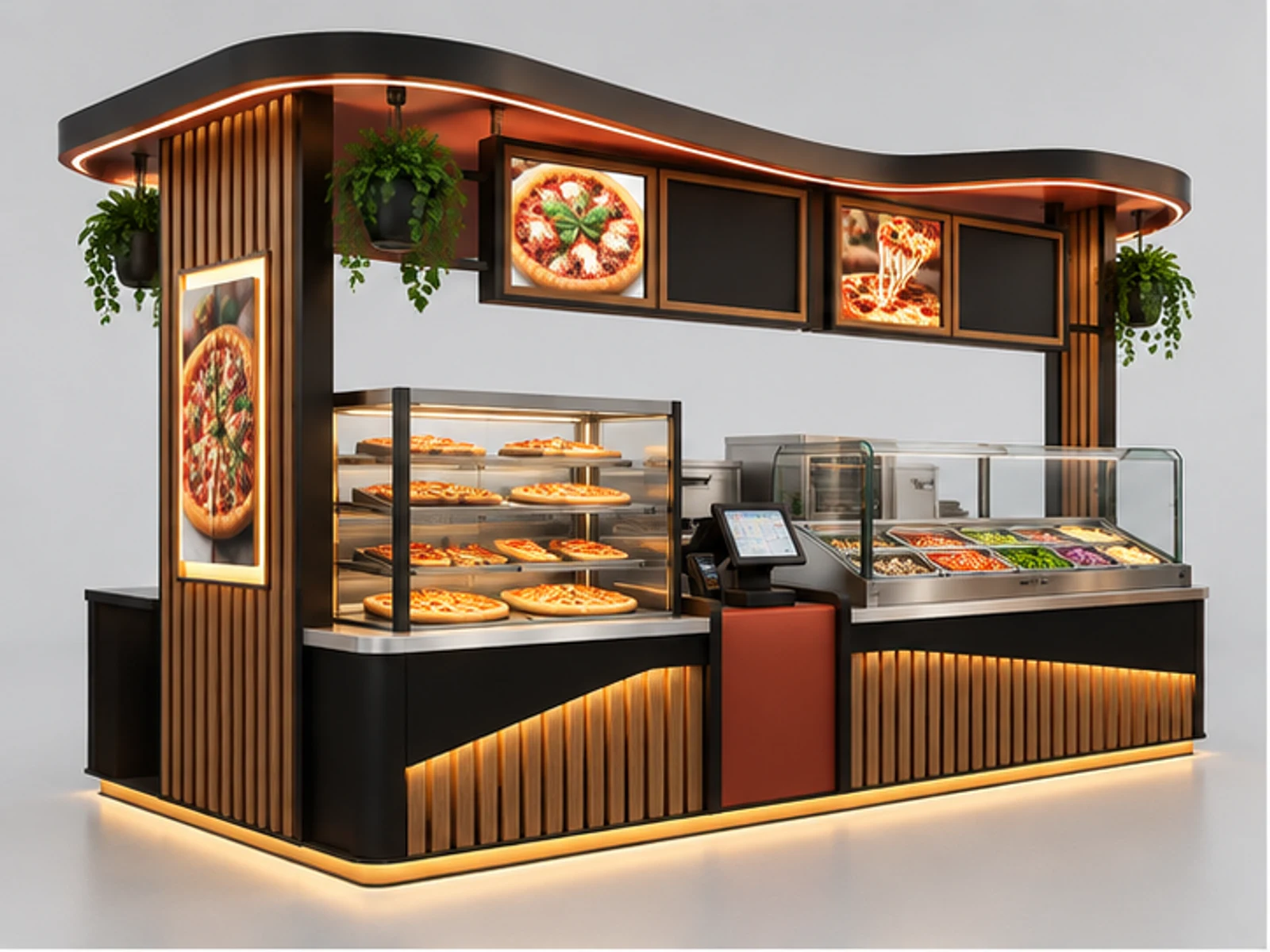 Modular Pizza Kiosk for Franchise Rollout main three-quarter product view