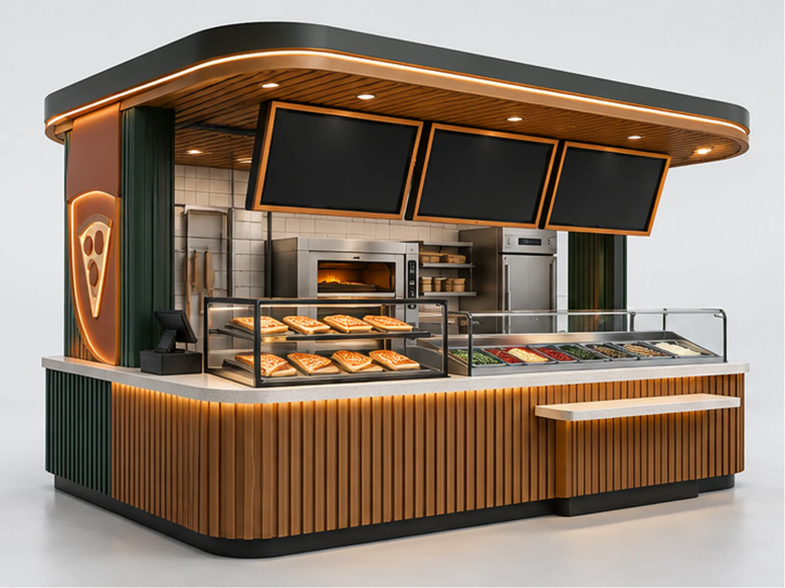 Pizza Slice Kiosk with Fast Pickup Counter main three-quarter product view