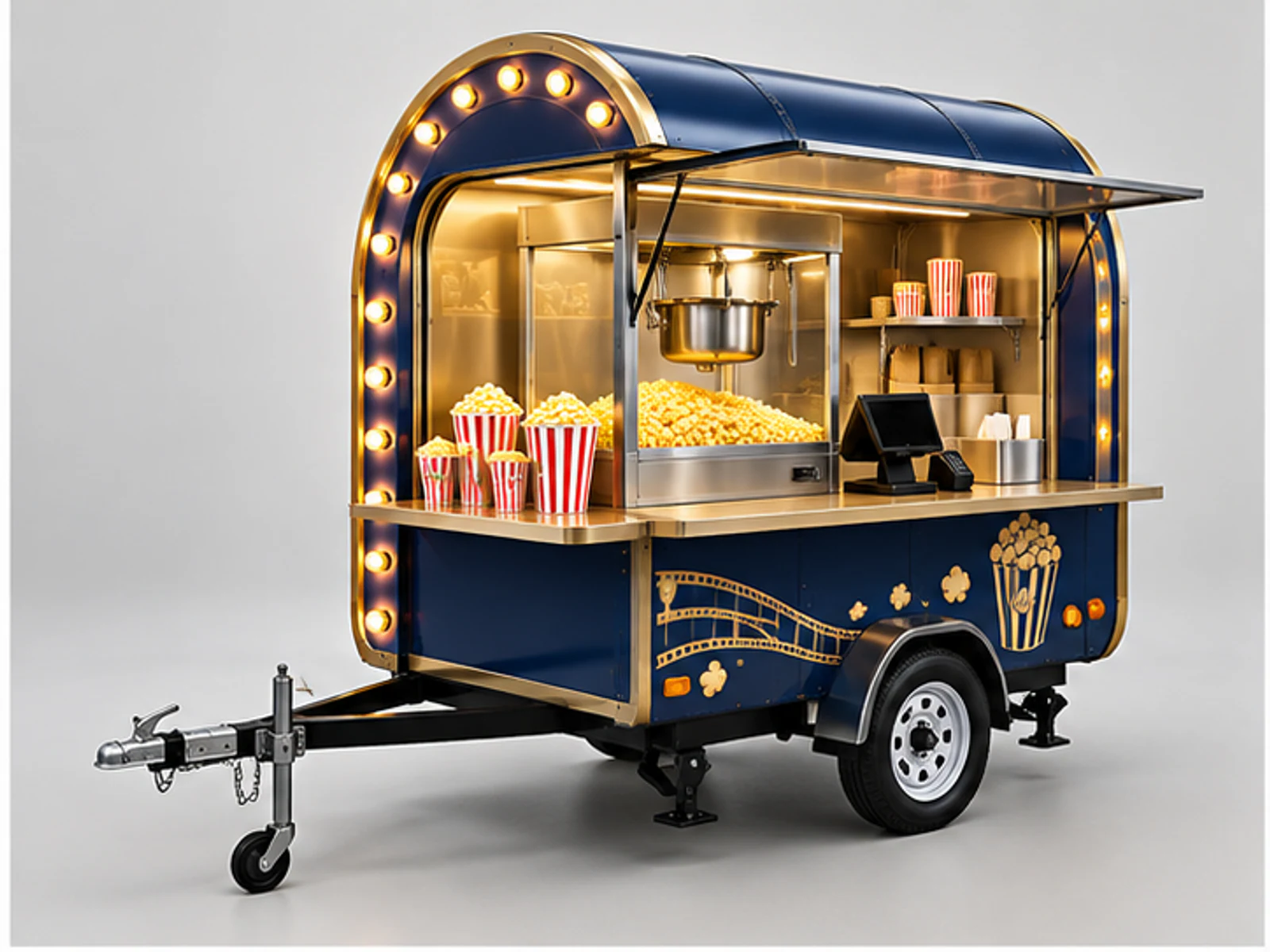 Cinema Popcorn Kiosk with Fast Pickup Counter main three-quarter product view