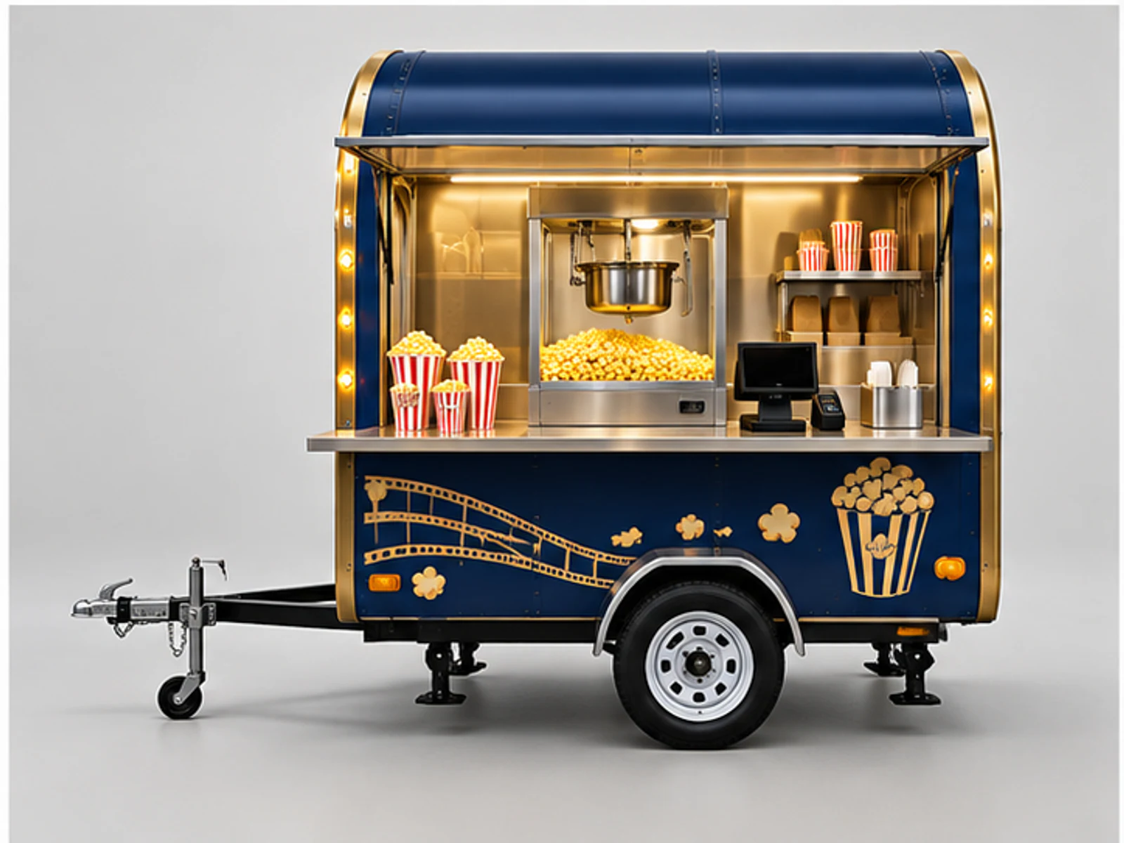 Cinema Popcorn Kiosk with Fast Pickup Counter customer-facing display and service counter