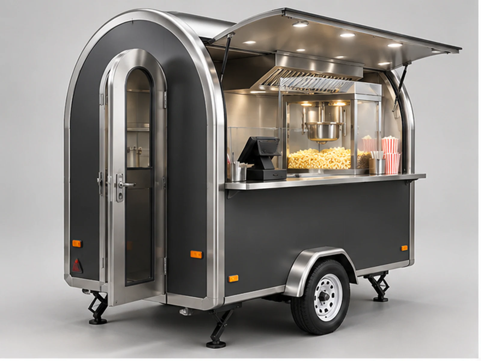 Commercial Popcorn Booth with Ventilation main three-quarter product view