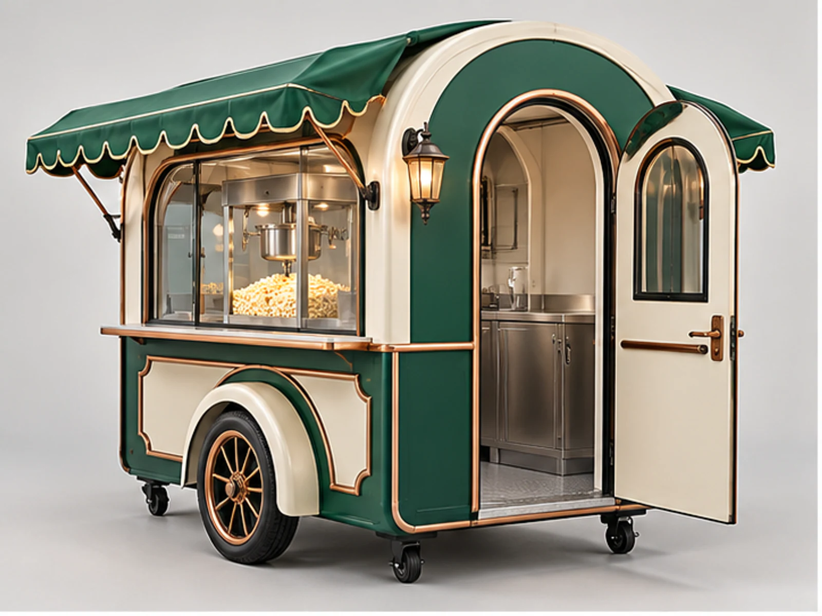 Custom Popcorn Cart for Theme Parks main three-quarter product view