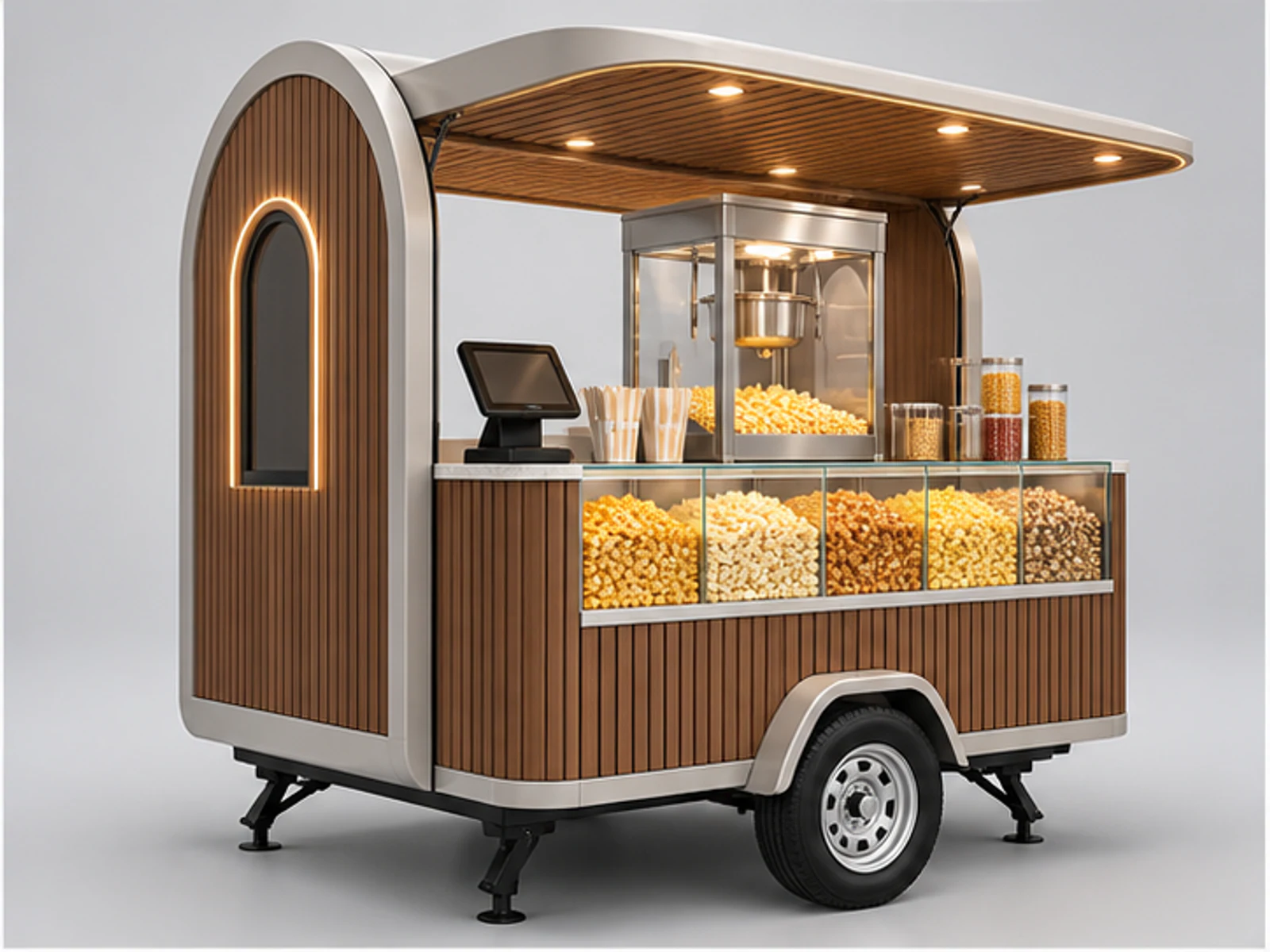 Mall Popcorn Kiosk Manufacturer Design main three-quarter product view