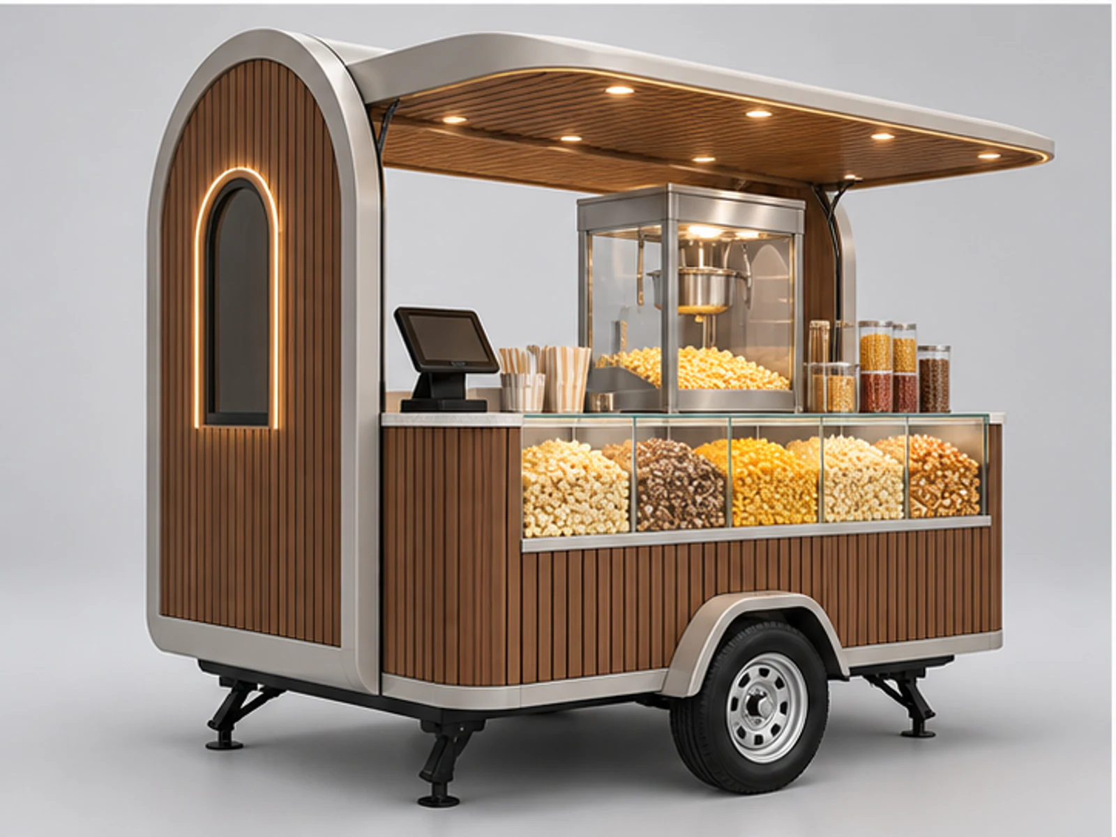 Mall Popcorn Kiosk Manufacturer Design customer-facing display and service counter