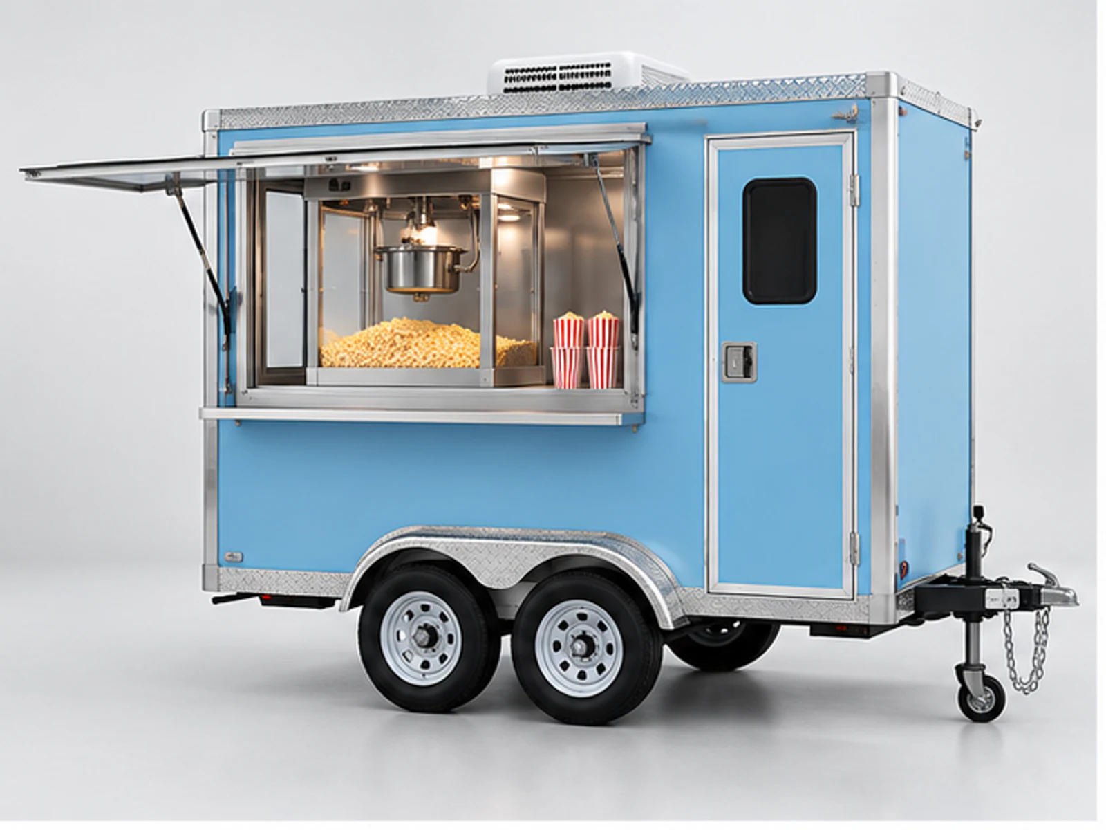 Portable Popcorn Cart with Lockable Cabinets main three-quarter product view