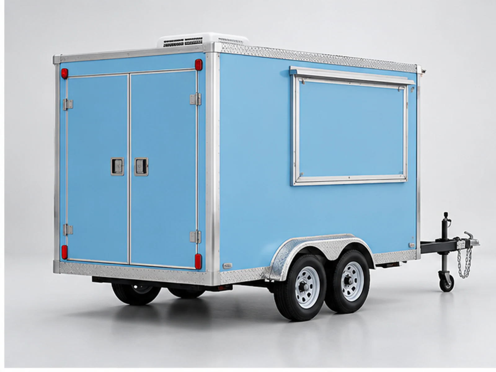 Portable Popcorn Cart with Lockable Cabinets opposite angle showing overall kiosk layout