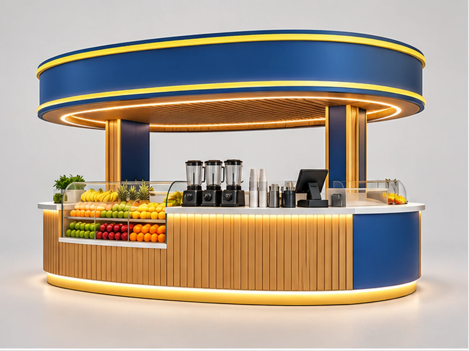 Colorful Smoothie Booth for Shopping Centers main three-quarter product view