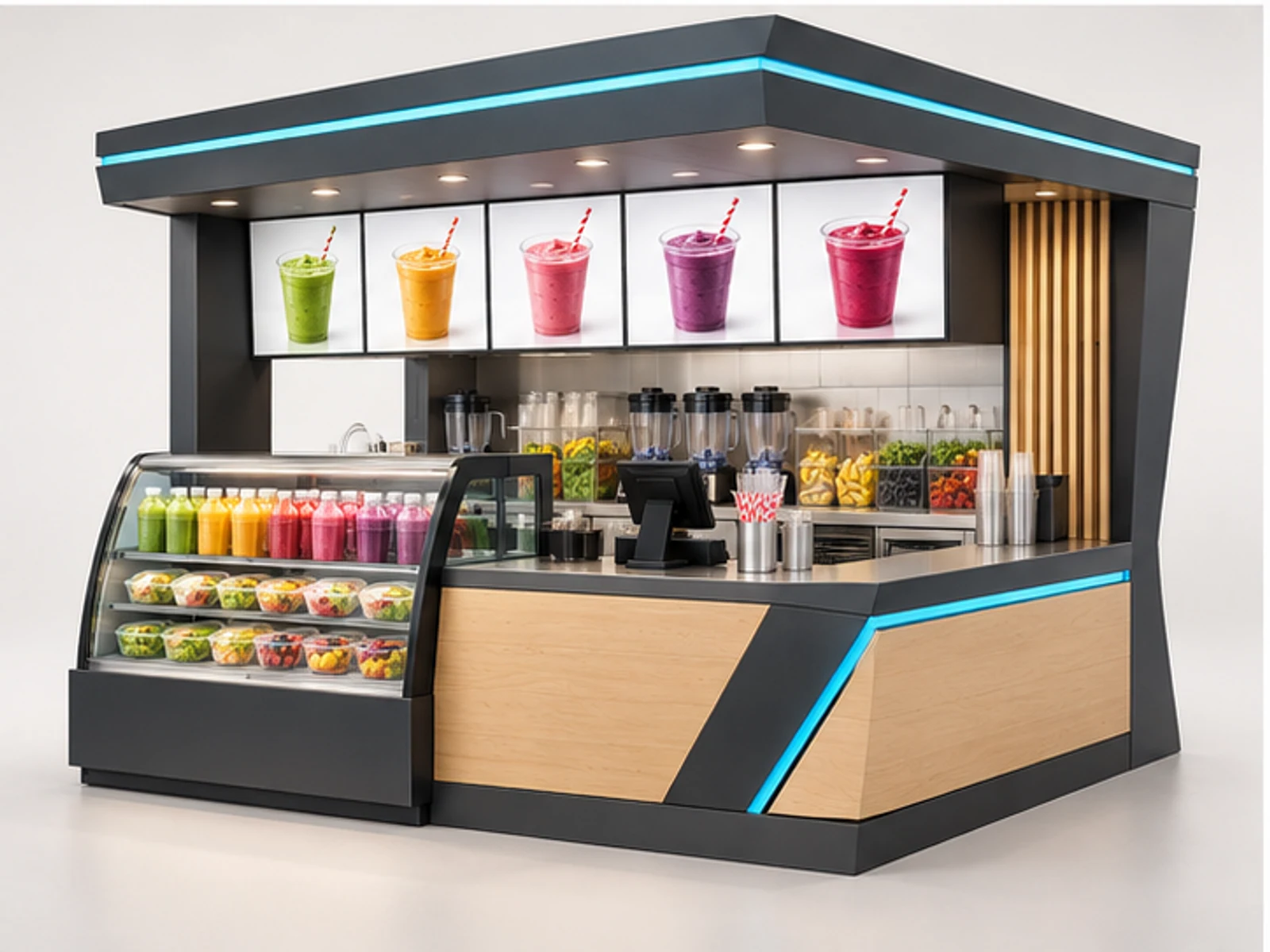 Custom Smoothie Kiosk for Fitness Venues customer-facing display and service counter