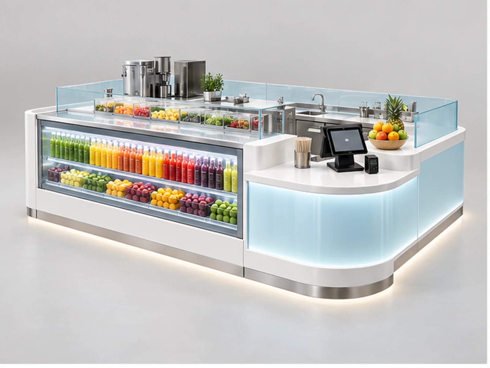 Healthy Beverage Kiosk with Cold Storage main three-quarter product view