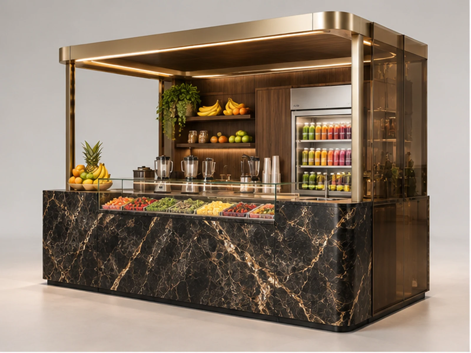 Luxury Smoothie Bar with Stone Service Counter main three-quarter product view