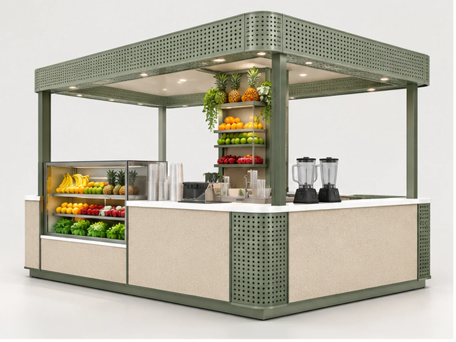 Modular Smoothie Kiosk for Franchise Rollout main three-quarter product view