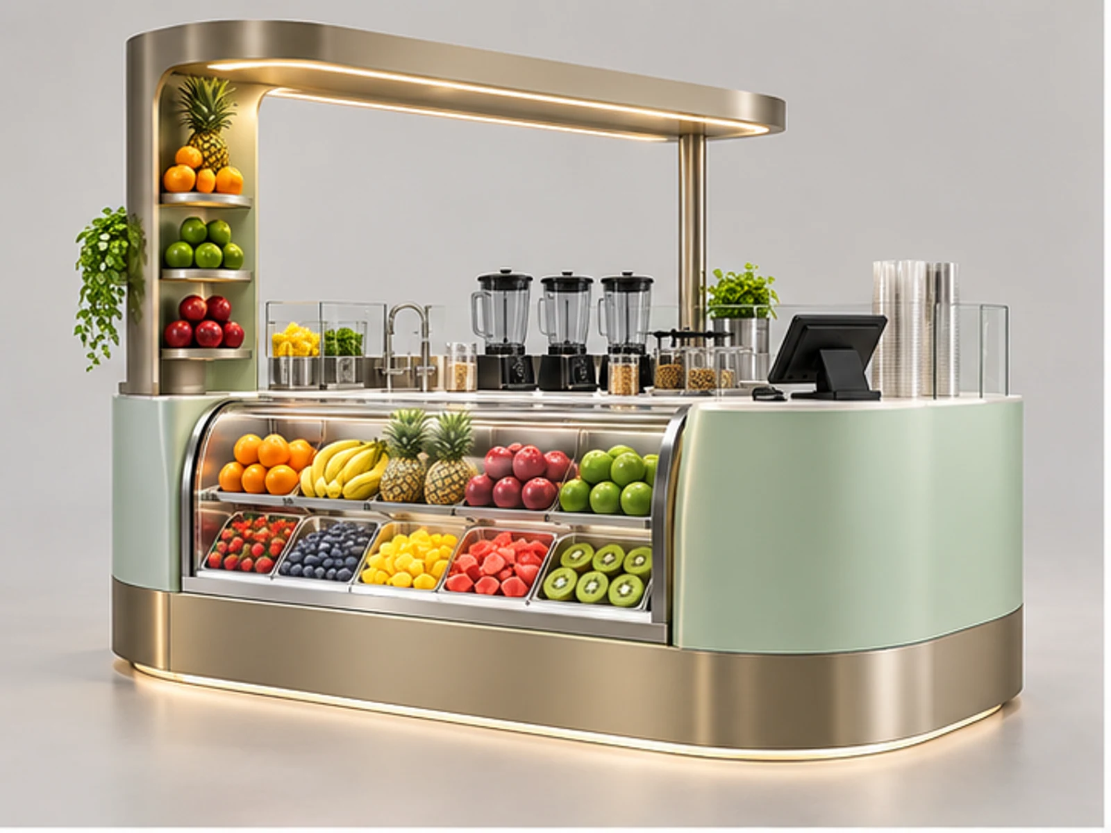 Premium Smoothie Kiosk with Fresh Fruit Display main three-quarter product view