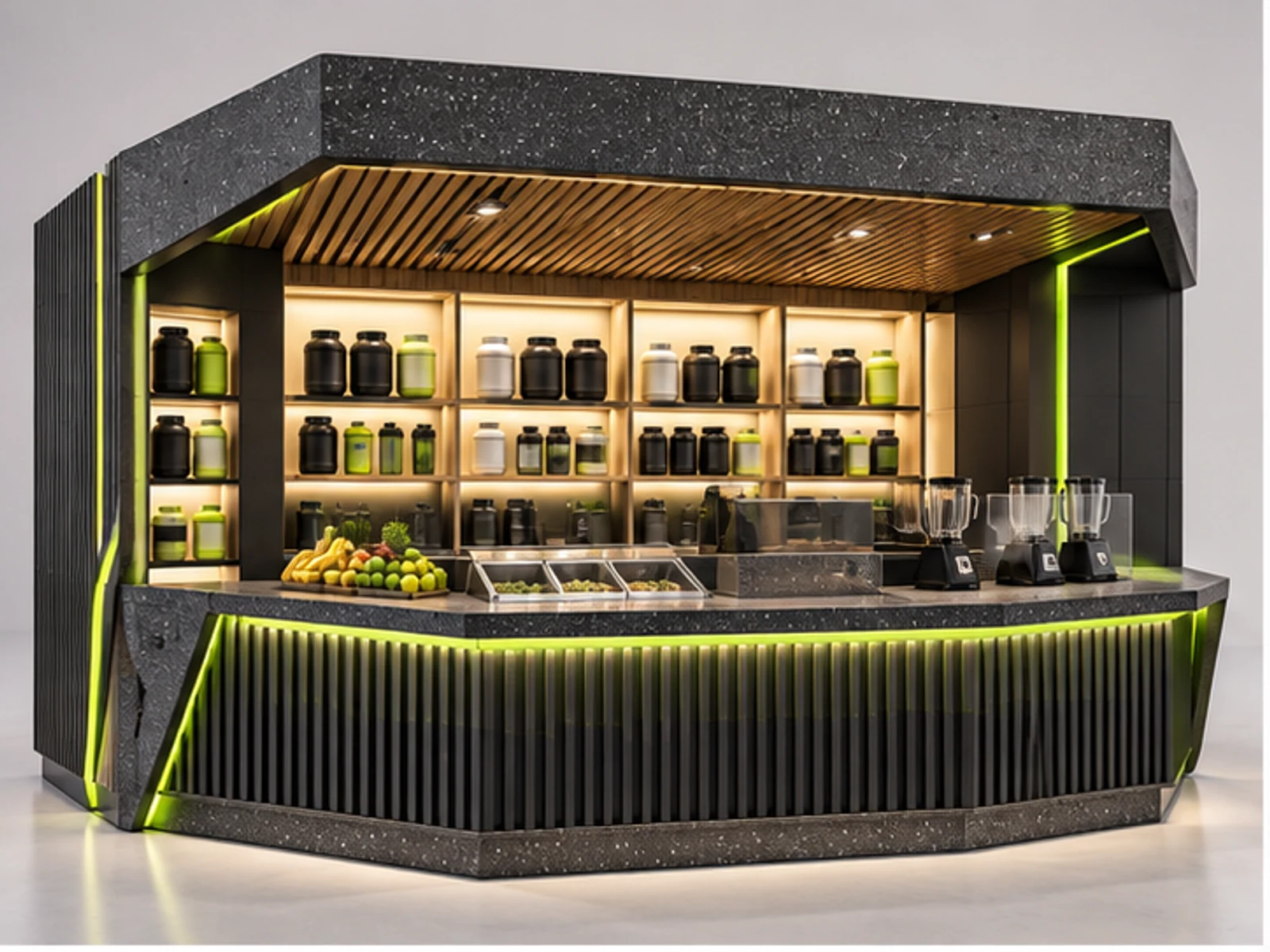 Smoothie Kiosk with Protein and Supplement Display main three-quarter product view